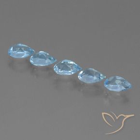 Gemme di Topazio Blu svizzero naturale da 2.61 ct, Forma a pera, VS