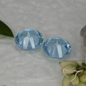 Gemme di Topazio Celeste naturale da 4.58 ct, Rotondo, VVS-VS