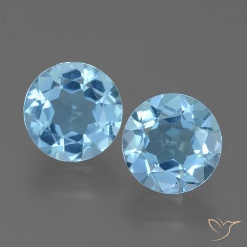 4.24ctw Naturale Blu svizzero Topazio, Rotondo, VVS-VS