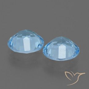 Gemme di Topazio Blu svizzero naturale da 4.24 ct, Rotondo, VVS-VS