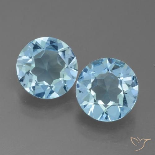 3.90ctw Naturale Celeste Topazio, Rotondo, VS