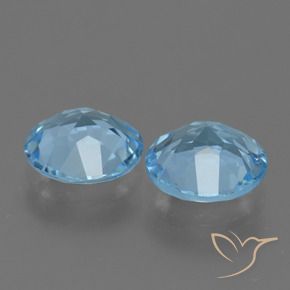 Gemme di Topazio Celeste naturale da 3.90 ct, Rotondo, VS