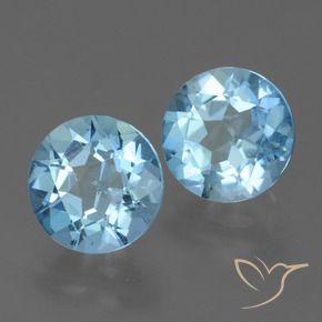 Gemme di Topazio Celeste naturale da 4.55 ct, Rotondo, VS