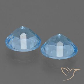 Gemme di Topazio Celeste naturale da 4.55 ct, Rotondo, VS
