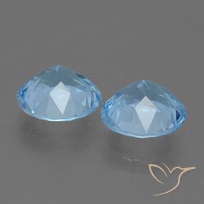 Gemme di Topazio Celeste naturale da 4.52 ct, Rotondo, VVS-VS