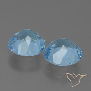 Gemme di Topazio Celeste naturale da 4.75 ct, Rotondo, VVS-VS
