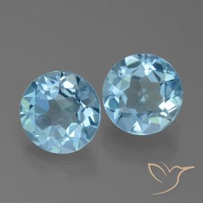 Gemme di Topazio Celeste naturale da 4.30 ct, Rotondo, VVS-VS