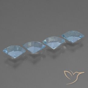 Gemme di Topazio Celeste naturale da 2.63 ct, Taglio a fantasia, VVS-VS