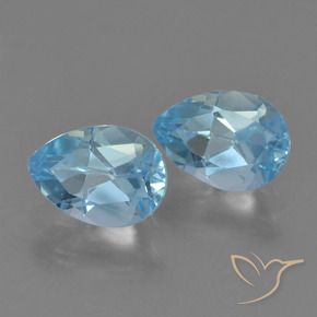 Gemme di Topazio Blu svizzero naturale da 1.74 ct, Forma a pera, VVS
