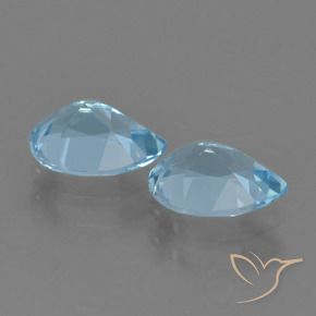 Gemme di Topazio Blu svizzero naturale da 1.74 ct, Forma a pera, VVS
