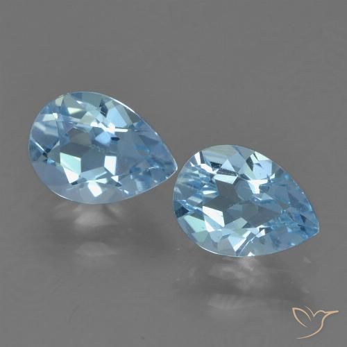 1.72ctw Naturale Blu svizzero Topazio, Forma a pera, VVS-VS