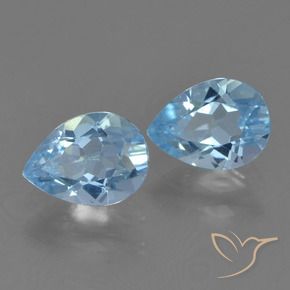 Gemme di Topazio Blu svizzero naturale da 1.72 ct, Forma a pera, VVS-VS