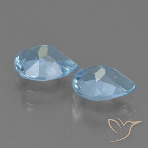 Gemme di Topazio Blu svizzero naturale da 1.72 ct, Forma a pera, VVS-VS