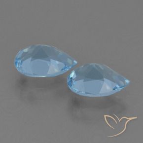 Gemme di Topazio Celeste naturale da 1.69 ct, Forma a pera, VVS