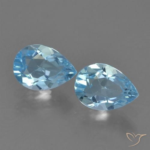 1.69ctw Naturale Celeste Topazio, Forma a pera, VVS-VS