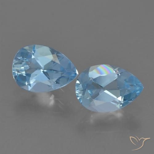 1.58ctw Naturale Celeste Topazio, Forma a pera, VVS-VS