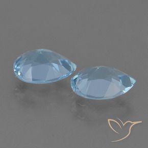 Gemme di Topazio Celeste naturale da 1.58 ct, Forma a pera, VVS-VS
