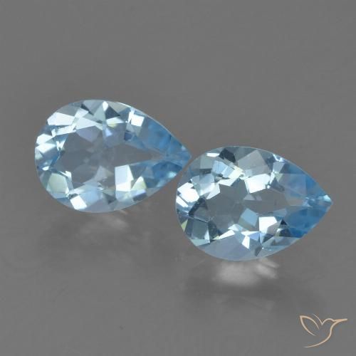 1.61ctw Naturale Blu svizzero Topazio, Forma a pera, VVS-VS