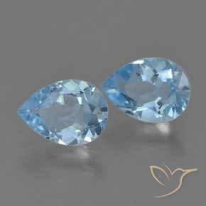 Gemme di Topazio Blu svizzero naturale da 1.61 ct, Forma a pera, VVS-VS