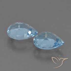Gemme di Topazio Blu svizzero naturale da 1.61 ct, Forma a pera, VVS-VS