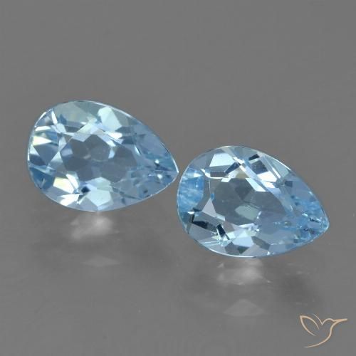 1.71ctw Naturale Celeste Topazio, Forma a pera, VVS-VS