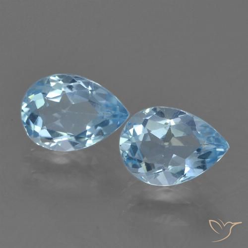 1.66ctw Naturale Blu svizzero Topazio, Forma a pera, VVS-VS