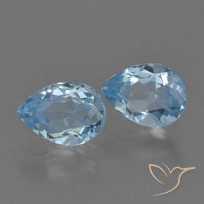 Gemme di Topazio Blu svizzero naturale da 1.66 ct, Forma a pera, VVS-VS