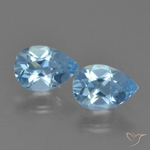 1.63ctw Naturale Blu svizzero Topazio, Forma a pera, VVS-VS