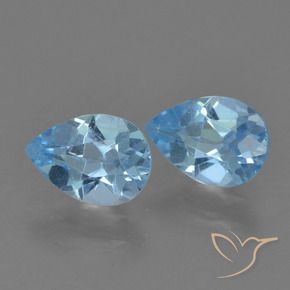 Gemme di Topazio Blu svizzero naturale da 1.63 ct, Forma a pera, VVS-VS