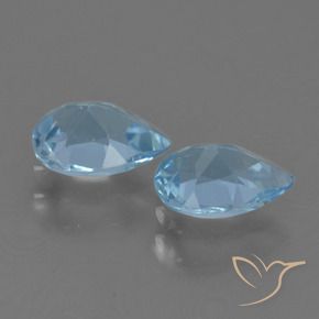 Gemme di Topazio Blu svizzero naturale da 1.63 ct, Forma a pera, VVS-VS