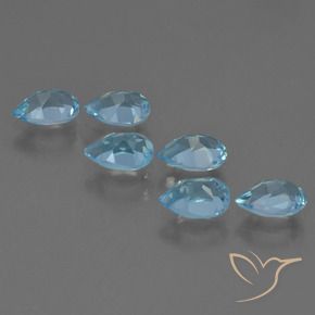Gemme di Topazio Celeste naturale da 3.09 ct, Forma a pera, VS