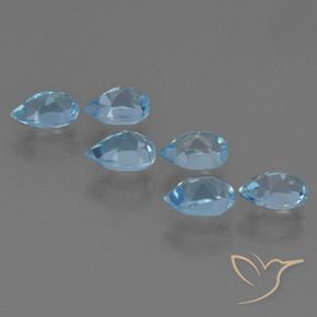 Gemme di Topazio Blu svizzero naturale da 3.51 ct, Forma a pera, VS