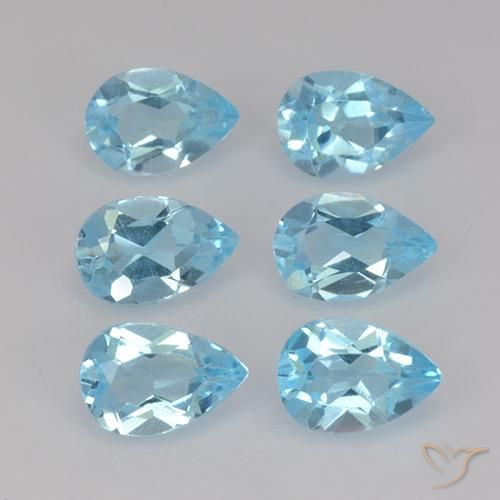 3.10ctw Naturale Celeste Topazio, Forma a pera, VS