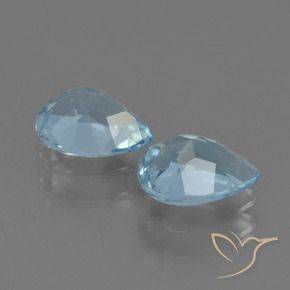 Gemme di Topazio Celeste naturale da 1.62 ct, Forma a pera, VVS