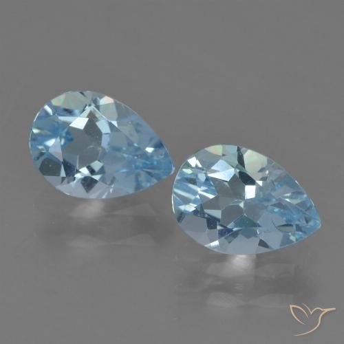 1.60ctw Naturale Blu svizzero Topazio, Forma a pera, VVS-VS
