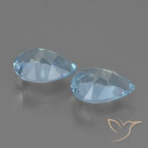 Gemme di Topazio Blu svizzero naturale da 1.60 ct, Forma a pera, VVS-VS