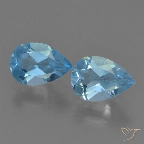 1.67ctw Naturale Blu svizzero Topazio, Forma a pera, VVS-VS