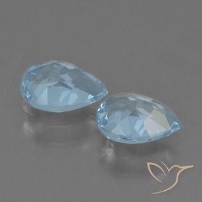 Gemme di Topazio Blu svizzero naturale da 1.61 ct, Forma a pera, VS
