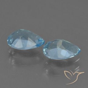 Gemme di Topazio Celeste naturale da 1.70 ct, Forma a pera, VVS