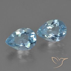 Gemme di Topazio Celeste naturale da 1.74 ct, Forma a pera, VVS