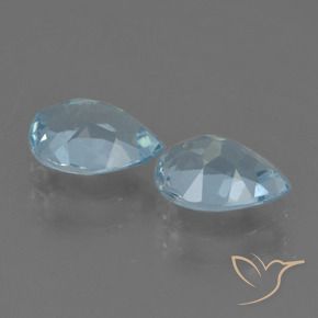 Gemme di Topazio Celeste naturale da 1.74 ct, Forma a pera, VVS