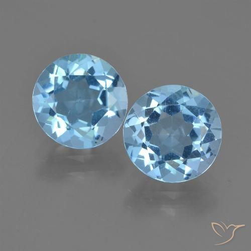 4.75ctw Naturale Blu svizzero Topazio, Rotondo, VS