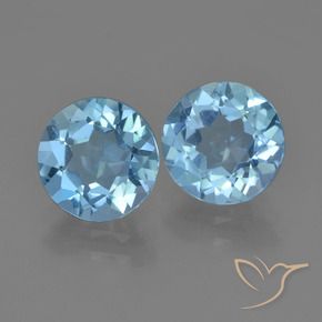 Gemme di Topazio Blu svizzero naturale da 4.75 ct, Rotondo, VS