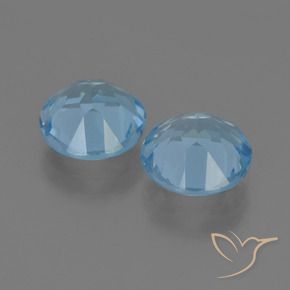 Gemme di Topazio Blu svizzero naturale da 4.75 ct, Rotondo, VS