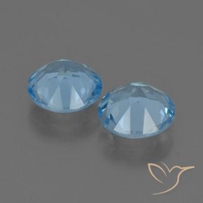 Gemme di Topazio Blu svizzero naturale da 4.31 ct, Rotondo, VVS-VS