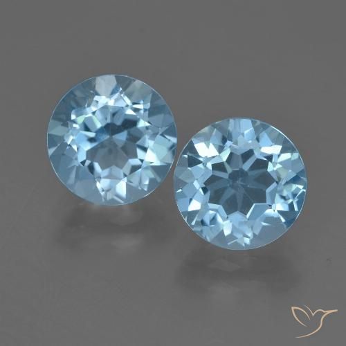 Gemme di topazio blu svizzero naturale da 4,73 ct, taglio rotondo, VVS-VS