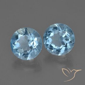 Gemme di topazio blu svizzero naturale da 4,73 ct, taglio rotondo, VVS-VS