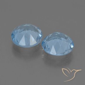 Gemme di Topazio Celeste naturale da 4.39 ct, Rotondo, VVS-VS