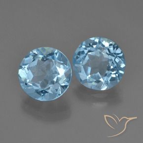 Gemme di Topazio Blu svizzero naturale da 4.59 ct, Rotondo, VS