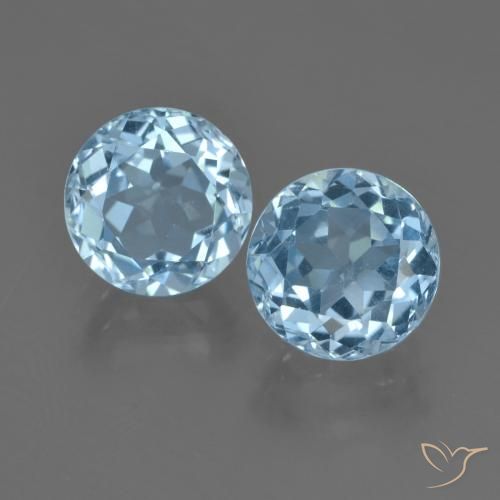 5.14ctw Naturale Blu svizzero Topazio, Rotondo, VVS-VS